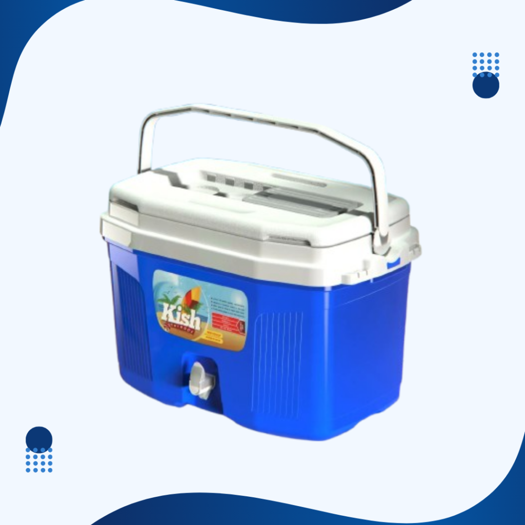 یخدان 30 لیتری برند کیش ترموس رنگ آبی کاربنی