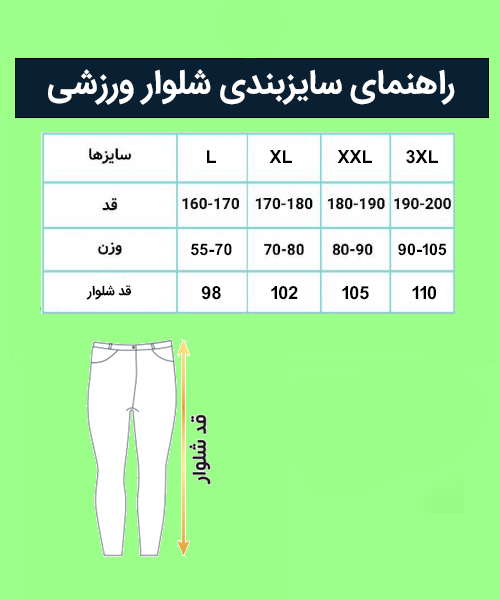 راهنمای-سایزبندی-شلوار-ورزشی