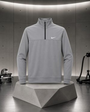 سویشرت ورزشی نیم‌زیپ نایک طوسی روشن اسپرت – Nike