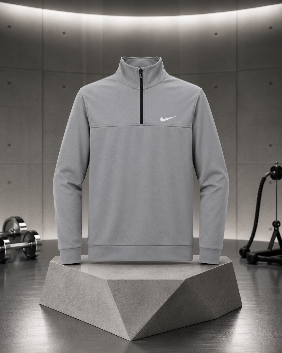 سویشرت ورزشی نیمزیپ نایک طوسی روشن اسپرت – Nike
