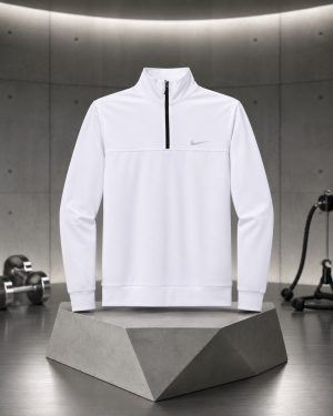 سویشرت ورزشی نیم‌زیپ نایک سفید اسپرت – Nike