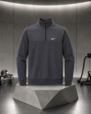 سویشرت ورزشی نیم‌زیپ نایک طوسی تیره اسپرت – Nike