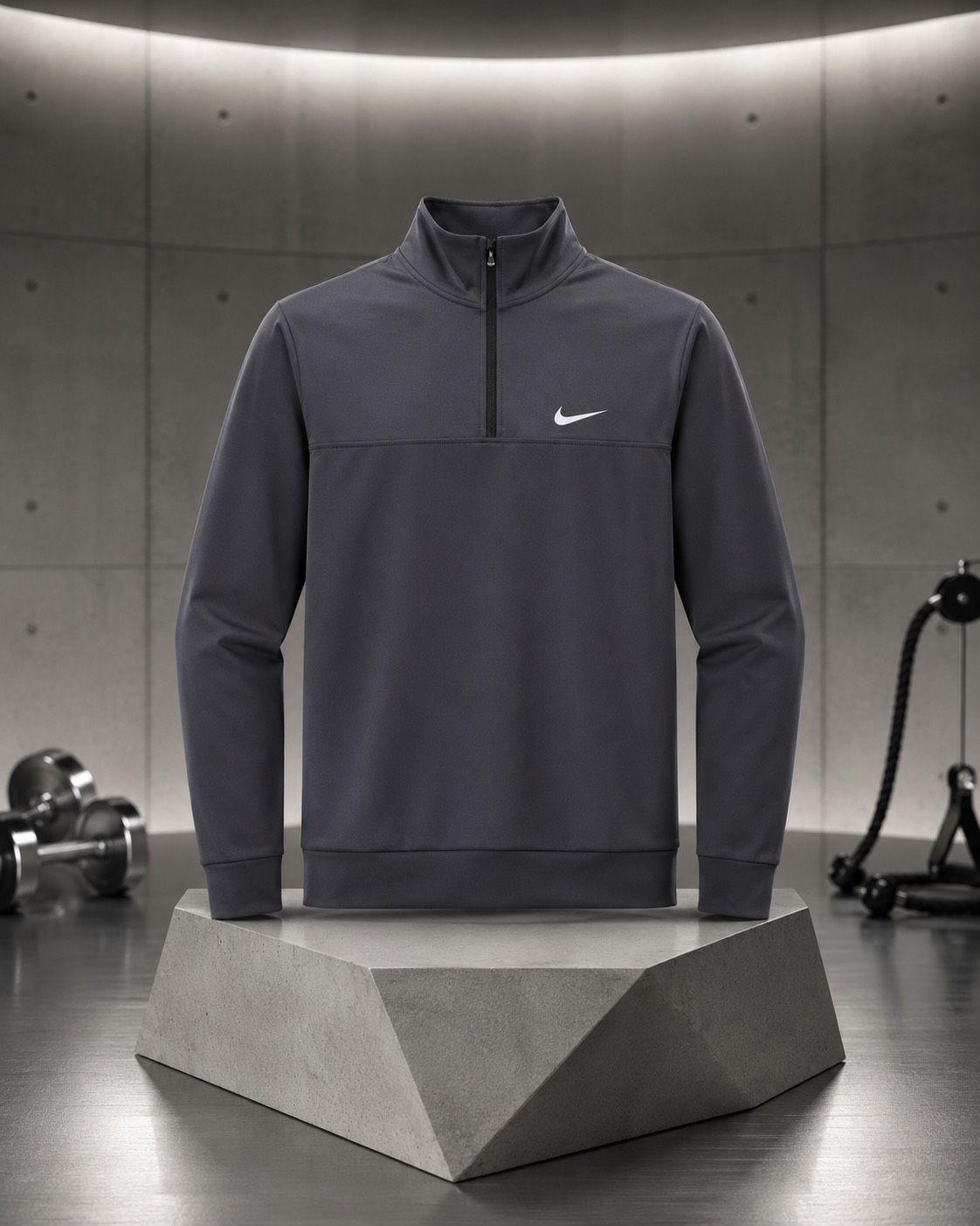 سویشرت ورزشی نیمزیپ نایک طوسی تیره اسپرت – Nike