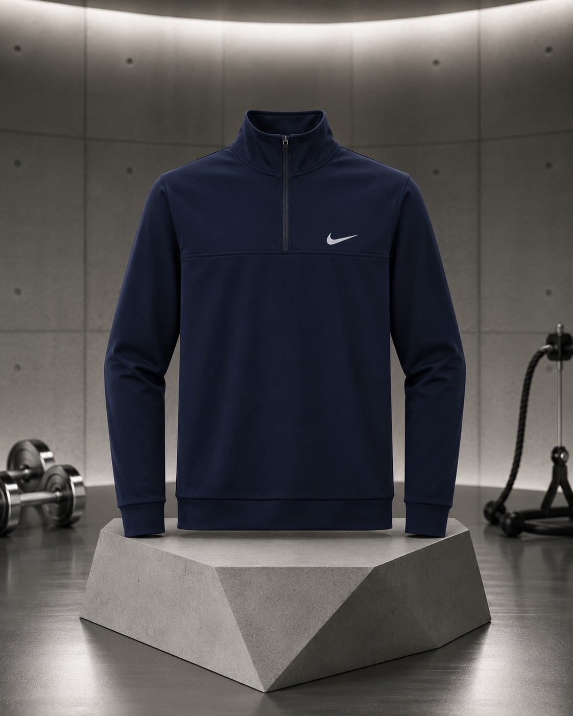 سویشرت ورزشی نیمزیپ نایک سرمه ای اسپرت – Nike