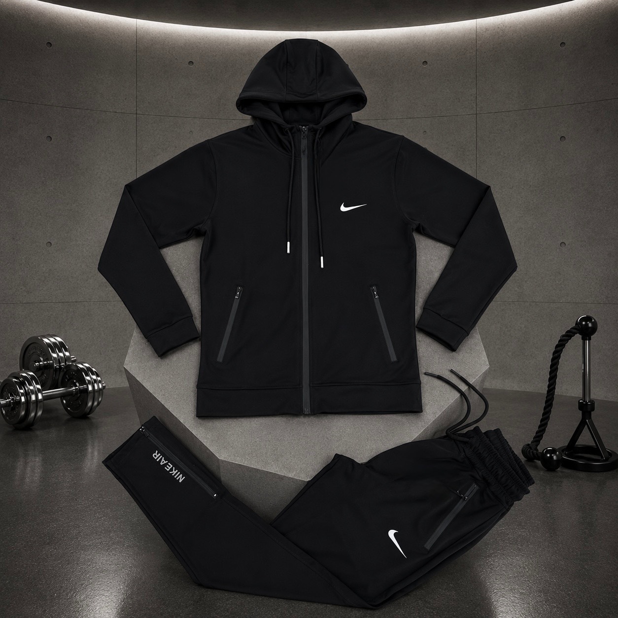 سویشرت شلوار کلاهدار نایک مشکی - Nike