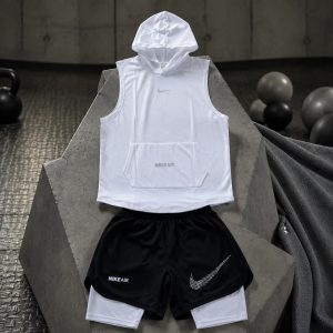 رکابی شلوارک کلاهدار نایک سفید مردانه - Nike