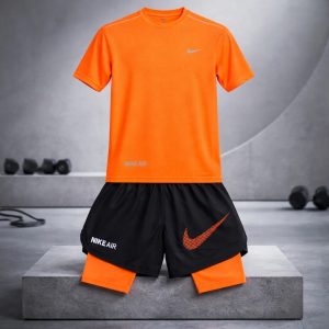 تیشرت شلوارک کشاله دار نایک نارنجی – Nike