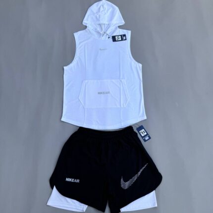 رکابی شلوارک کلاهدار نایک سفید - Nike