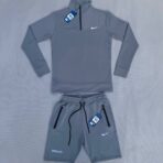 ست سویشرت شلوارک نایک طوسی - Nike