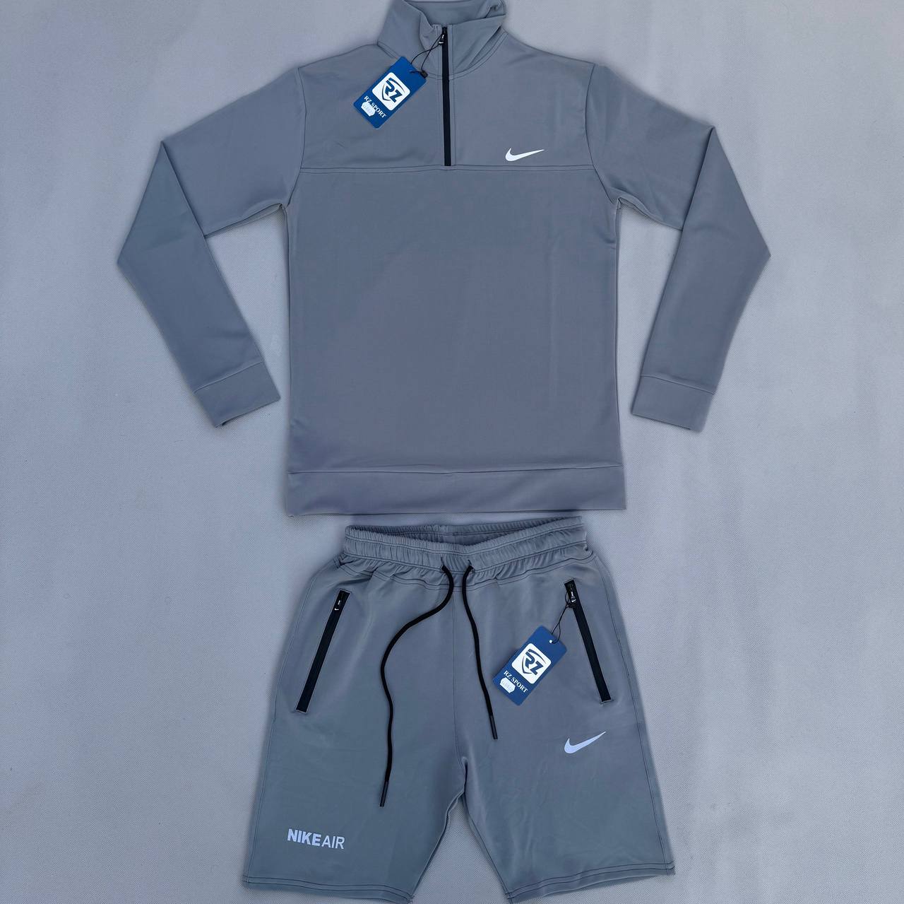 photo_2025-01-14_05-26-51 (1) ست سویشرت شلوارک نایک طوسی - Nike - تصویر 1