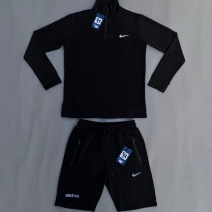 ست سویشرت شلوارک نایک مشکی - Nike