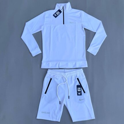 ست سویشرت شلوارک نایک سفید - Nike