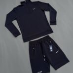 ست سویشرت شلوارک نایک طوسی تیره - Nike - تصویر 3