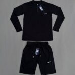 تیشرت شلوارک آستین بلند نایک مشکی - Nike