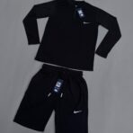 تیشرت شلوارک آستین بلند نایک مشکی - Nike - تصویر 3