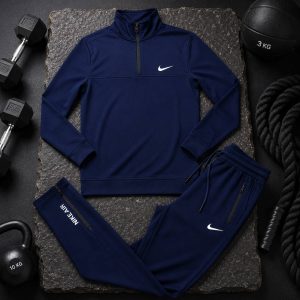 ست سویشرت شلوار نیم زیپ نایک سرمه ای مردانه - Nike