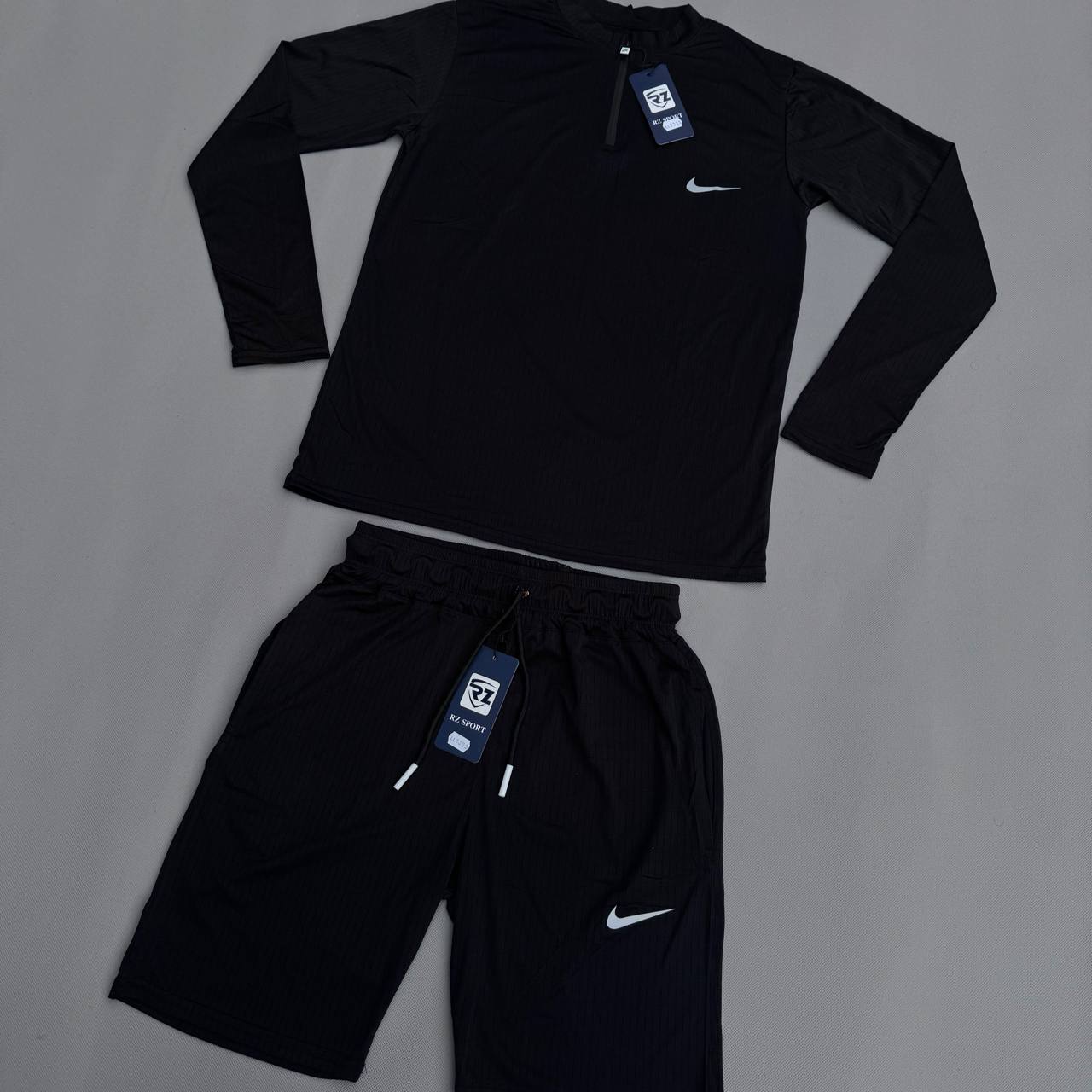 تیشرت شلوارک آستین بلند نایک مشکی مردانه - Nike