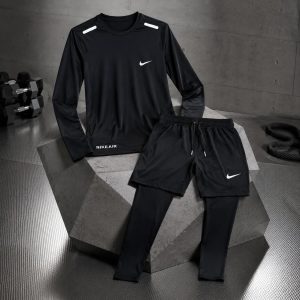 تیشرت شلوارک لگدار آستین بلند نایک مشکی – Nike
