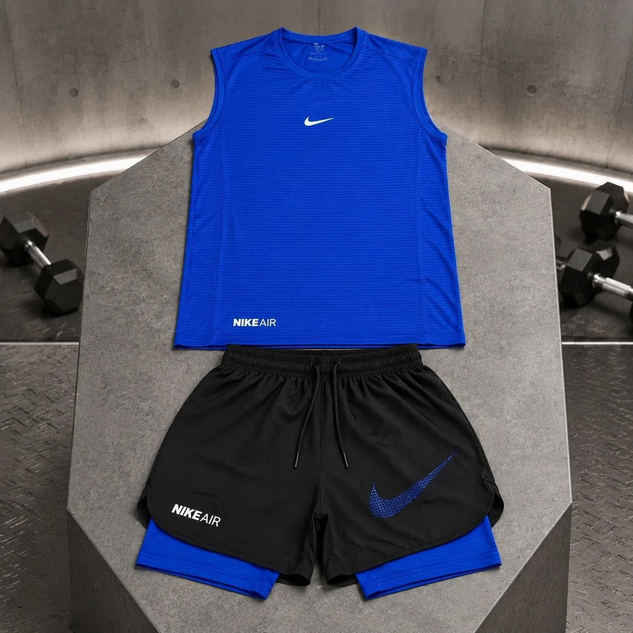 رکابی شلوارک کشاله دار نایک آبی مردانه – Nike